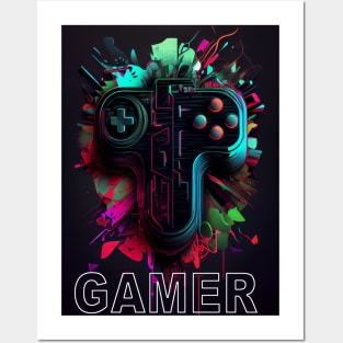 Abstract Gamer Design Posters and Art